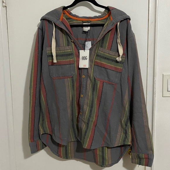 NWT BDG Speckled Blanket Hooded Overshirt - Picture 3 of 9